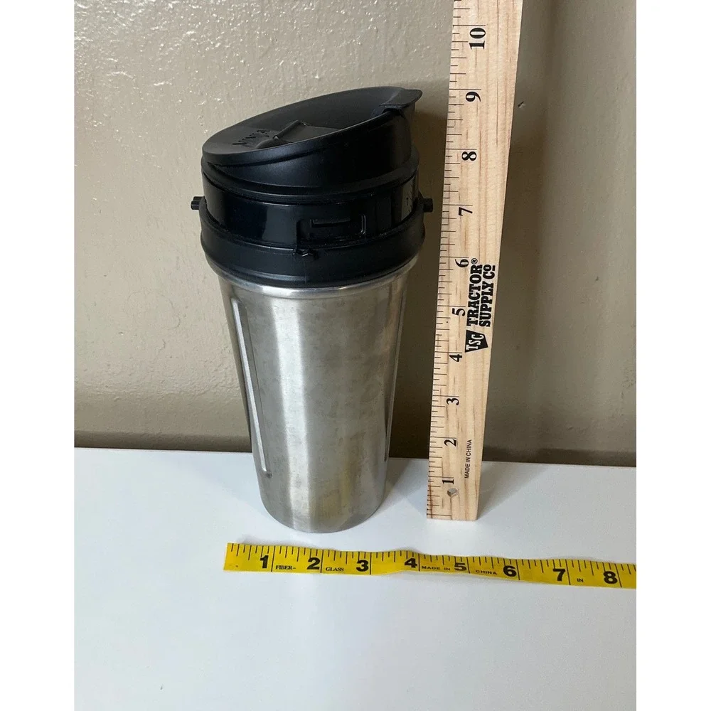 Ninja 24 Ounce Stainless Steel Blender Cup Double Walled Insulated w/ Lid Coffee